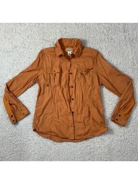 Magellan Women’s Sportswear Orange Button-Up Outdoor Fishing Shirt( sz M) #TM225